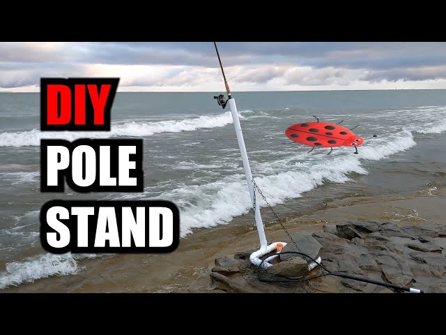 diy beach fishing rod holder DIY Fishing Pole Stand for the surf- Fishing for Steelhead- My first  fish!!!