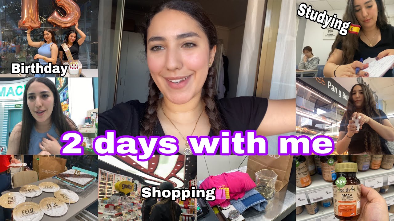 دوزوا معايا يوماين من حياتي🥰روتين الدراسة في🇪🇸📚درنا عيد ميلاد لملاك مع صحاباتها الاسبانيات🇪🇸