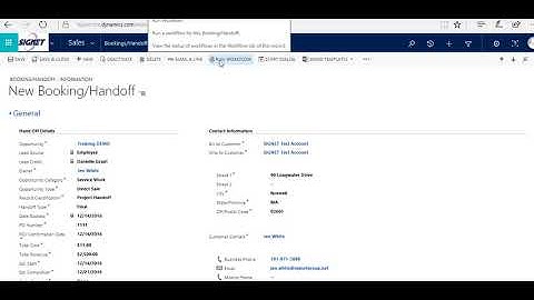 Manually run a workflow for handoff