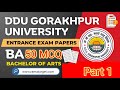 DDU University Gorakhpur entrance exam 2025 || BA ka previous year 50 MCQ || Part 1 || 2025-2026