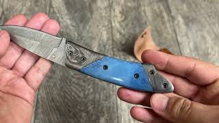 ASH LS31 Damascus steel custom handmade pocket folding knife