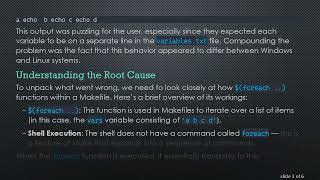 Solving the Strange Behavior of Makefile Functions for Better Output Wealth