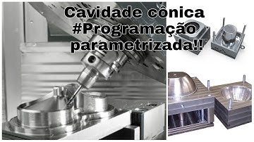 Cavidade cônica programa completo, parametrizado comando fanuc, aula n°8!!