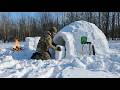 Man Races to Build Igloo Shelter To Survive -14°C Night | Start to Finish @‌SmoothGefixt.