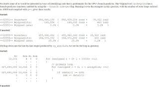 Why is processing a sorted array faster than processing an unsorted array?