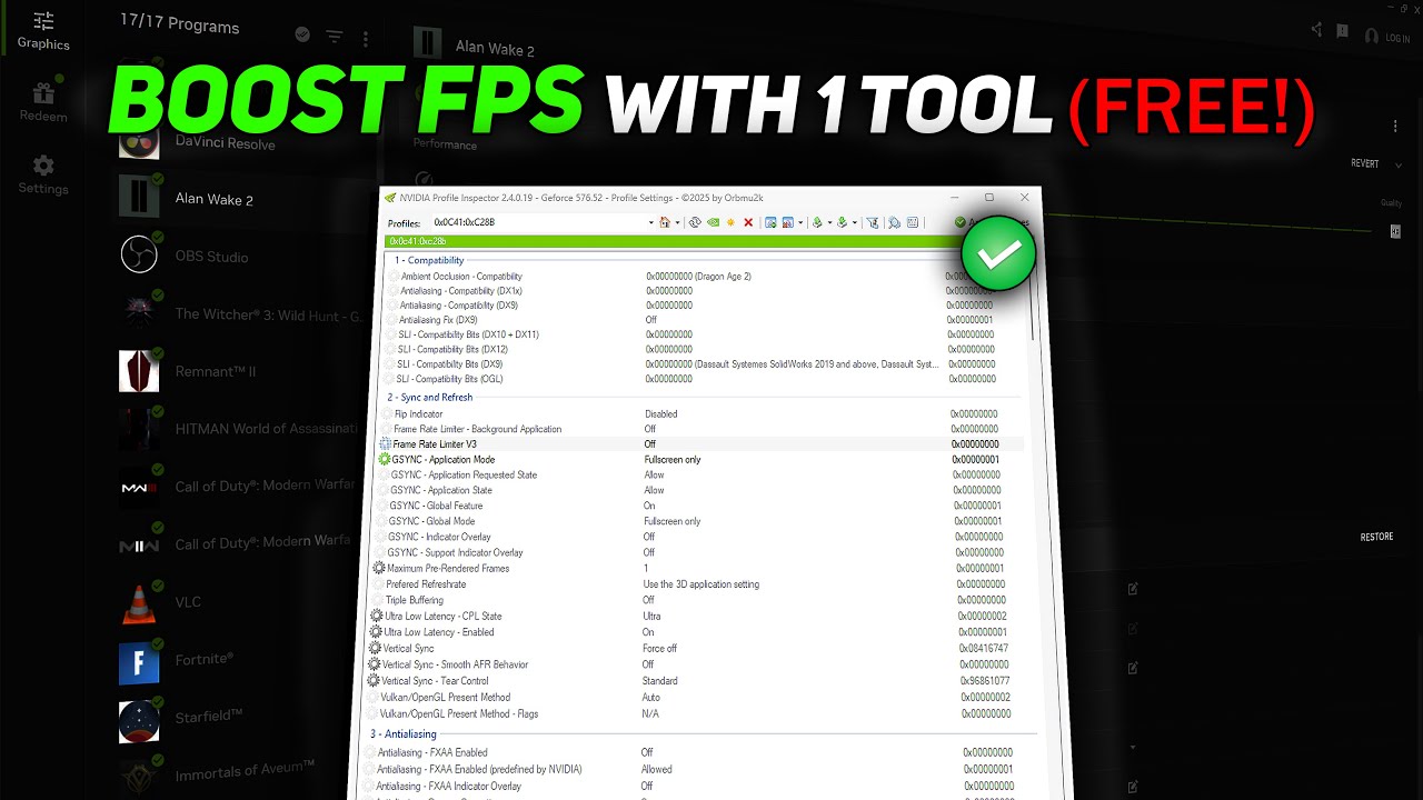 Boost FPS & Reduce Input Delay Using NVIDIA Profile Inspector - YouTube