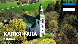 Karksi-Nuia, Estonia. A flight over the ruins of the Order Castle. 4K