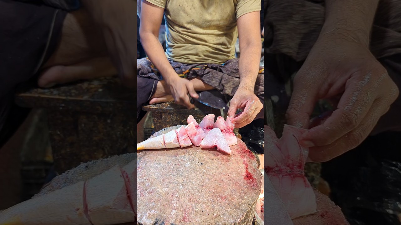 Fish Cutting Skills | Amazing Poa Fish Cutting Skills In BF Fish Market By Expert Cutter 