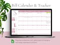 Bill Payment Calendar & Tracker in Google Sheets — Digital Planner with Dashboard & Stats