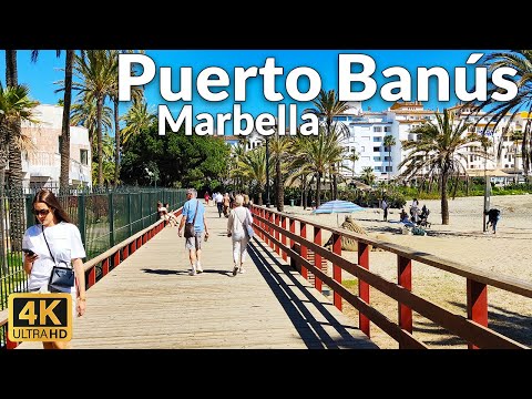 Walking Tour of Puerto Banús, Marbella in March  2023 (4K Ultra HD, 60fps)