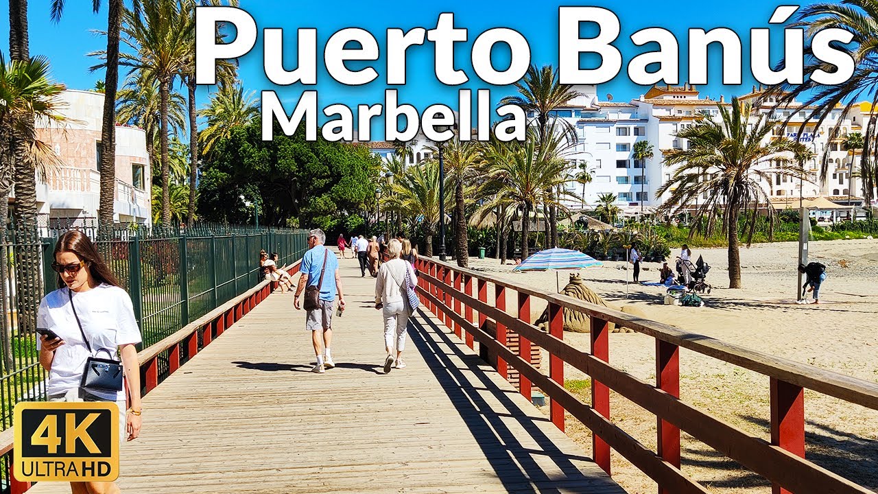 Puerto Banús market day walk in July - Marbella, Costa del Sol immersive  virtual tour 