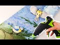 BEYOND POURING Glue Gun + Polymer Clay - 3D Blue Tits Art (YOU Can Make This) | AB Creative Tutorial