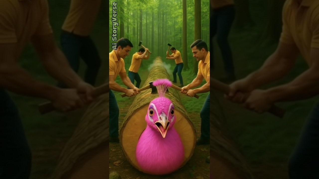 Farmer Rescues Rare Pink Peacock and Its Chicks From a Huge Log | Heart Touching Story 