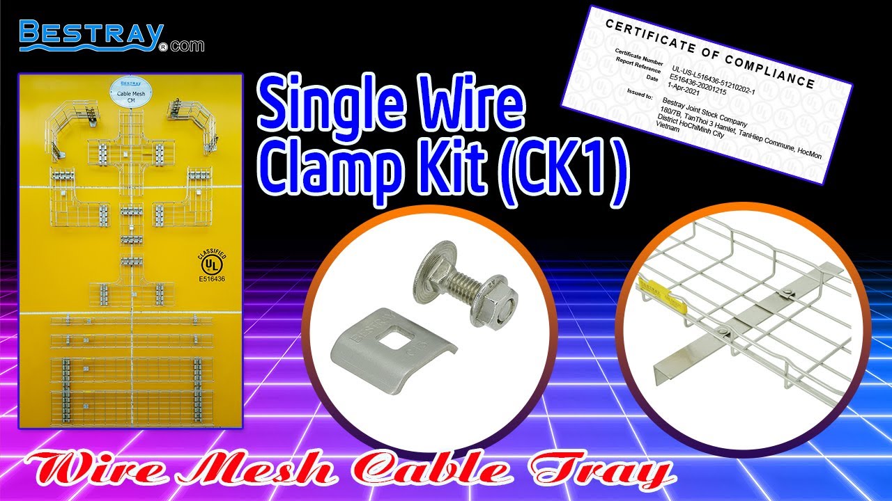 BESTRAY I Wire Mesh Cable Tray I Single Wire Clamp Kit (CK1)