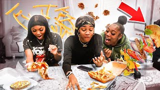 THROWING MY HUNGRY BESTFRIEND &amp; FRIENDS FOOD OUT TO SEE THEIR REACTION **she cried**