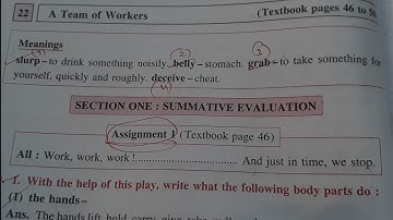 Std. 3 English Lesson 22 A Team of Workers Digest