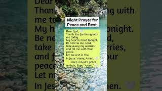 Night Prayer for Peace and Rest 🌙🙏 #shorts #nightprayer #peaceandrest #amen