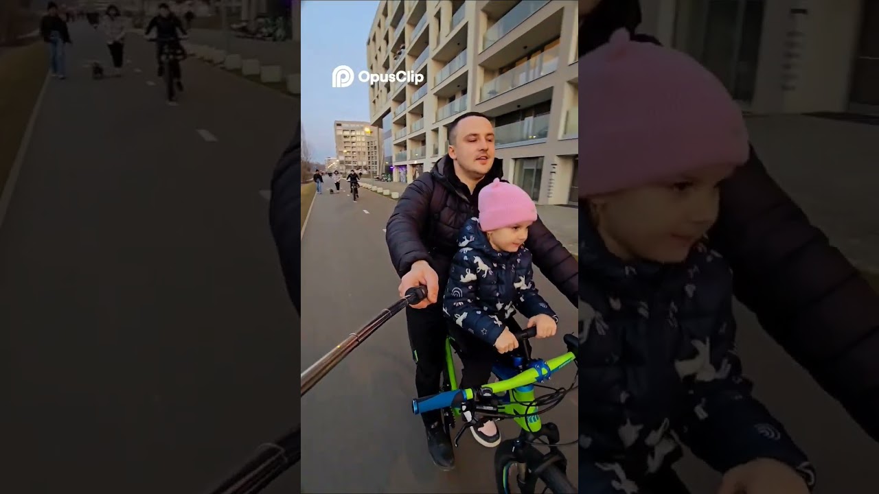 Evangeline is riding a bicycle. 