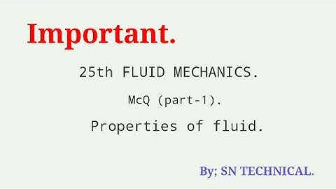 Fluid Mechanics mcq//  Properties of fluid (part-1) SSC JE , RRB JE, DMRC JE(civil and Mechanical)