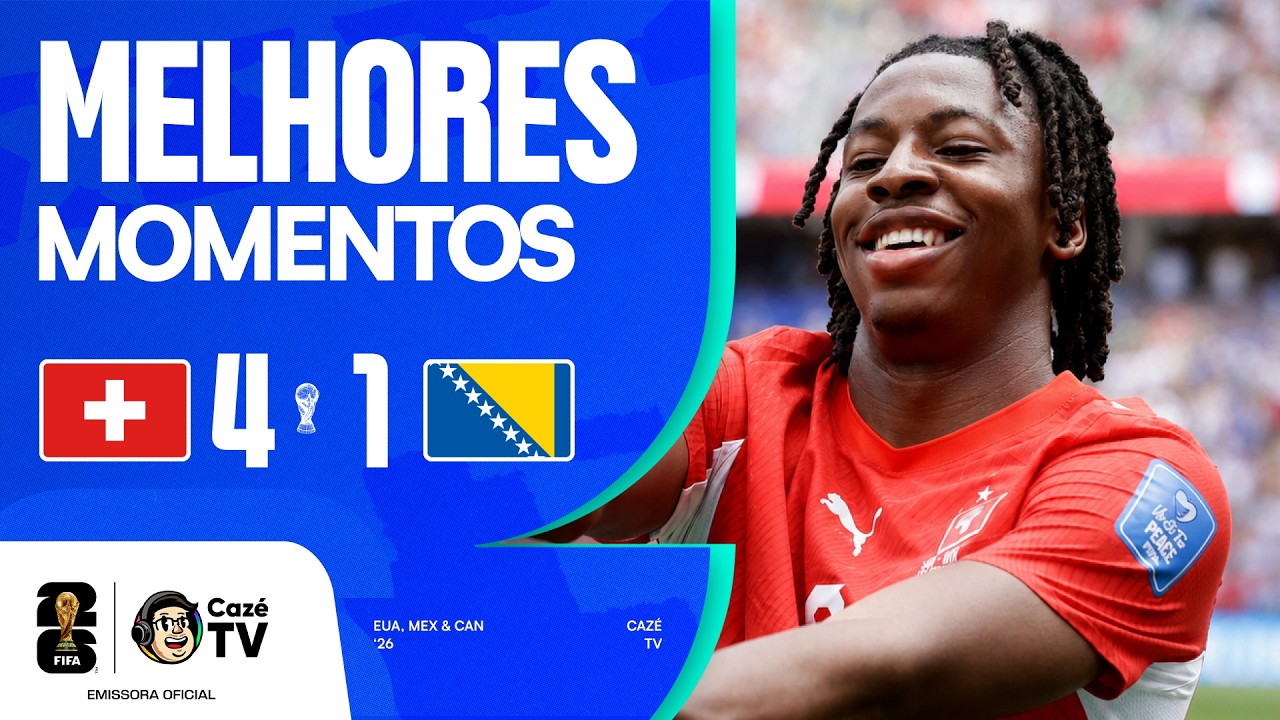 MELHORES MOMENTOS: SUÍÇA 4 X 1 BOSNIA E HERZEGOVINA | COPA DO MUNDO FIFA™ 2026 | FASE DE GRUPOS