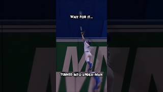 This might be the craziest home run robbery ever… #mlb #baseball