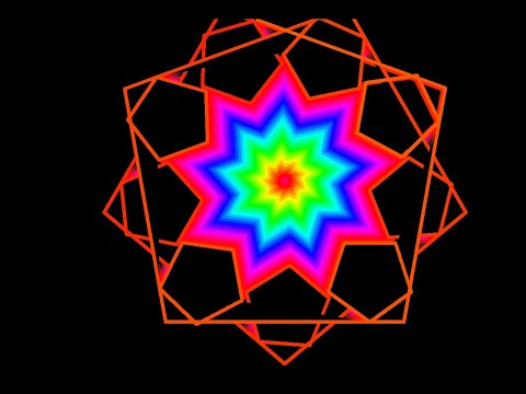 Multi-colored illusion effect design made in python using TURTLE program