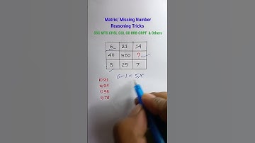 Missing Number| Reasoning Tricks in Hindi| Reasoning Classes for SSC CGL CHSL MTS CRPF RRB |#shorts
