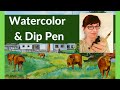 Learn Dip Pen and Watercolor (In Just A Few Minutes!)