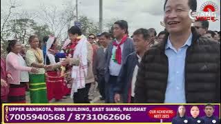 PPA candidate of 39th Mebo A/C Shri Oken Tayeng was given rousing welcome  at Raneghat bridge .