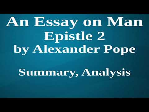 essay on man epistle 2 critical analysis