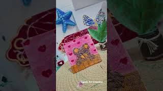 Diy tissue paper art ✨️teddy bear🧸easy tutorial 👇step by step 😍#diycrafts #tissuecraft #art 