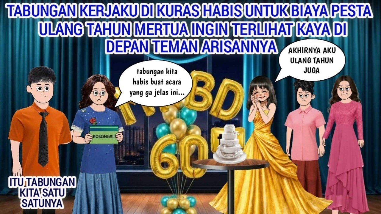 TABUNGAN KERJAKU DI KURAS HABIS UNTUK  BIAYA PESTA ULANG TAHUN MERTUA YANG INGIN TERLIHAT KAYA