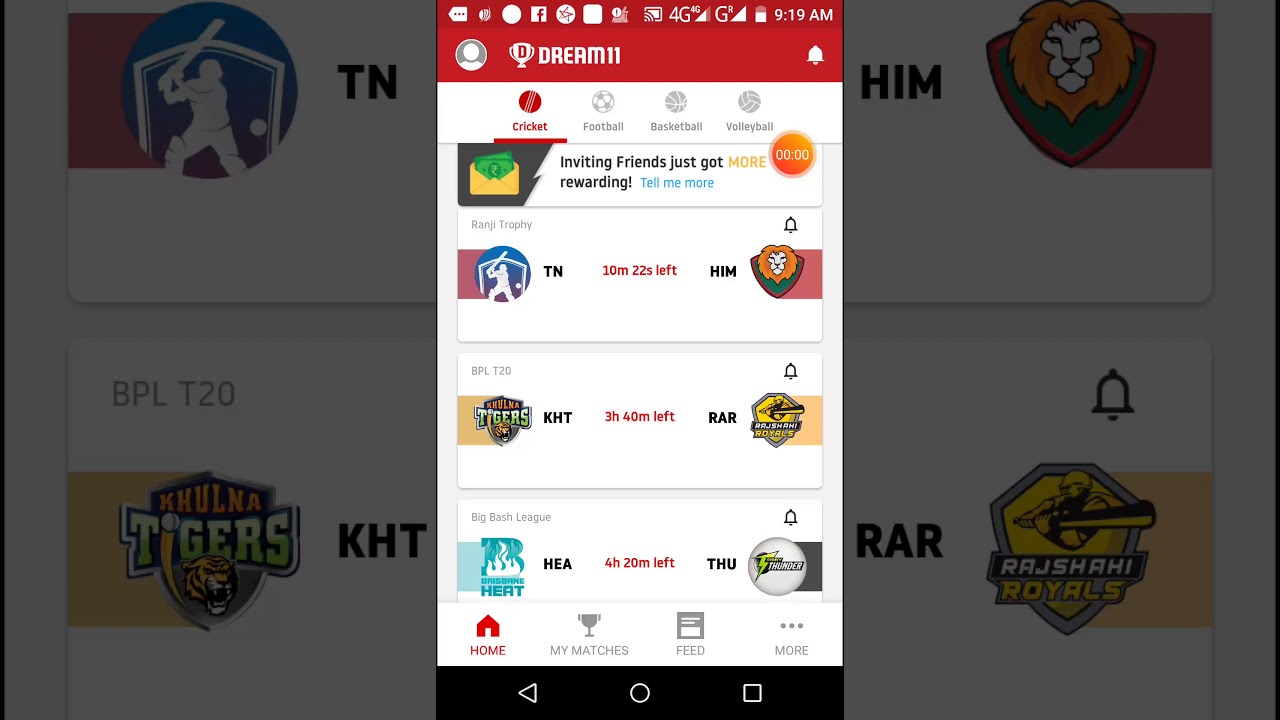 KHT vs RAR Dream11 cricket match...Bangladesh premier leaugh match...BPL T20..