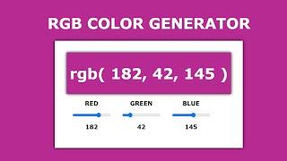 RGB COLOR GENERATOR || HTML CSS JAVASCRIPT PROJECT || IN HINDI || JAVASCRIPT REAL TIME PROJECT  #js