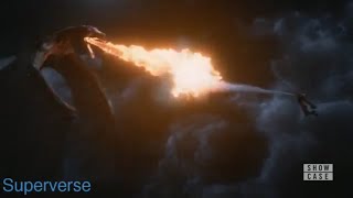 Supergirl 4x06 Kara fights a Dragon (HD)