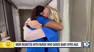 Mom reunites with nurse who saved baby 8 years ago