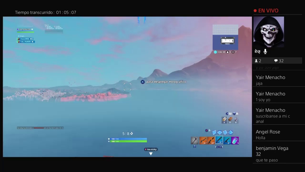 Jugan fortnai agarrando fortbait y jugando con subs