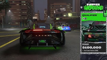 Need For Speed Unbound PS5 - Lotus Emira Qualifier Week 2, 3 Events Eliminator - Custom Crown Vic