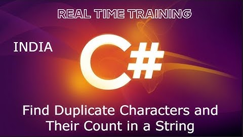 Find Duplicate Characters and Their Count in a String Using C# | #coding