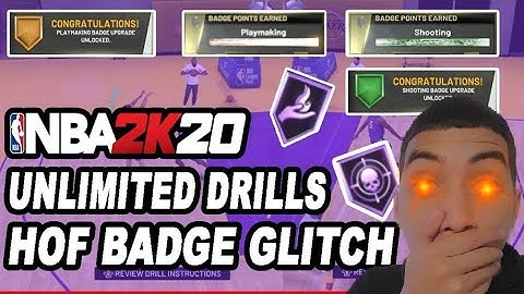 NBA 2K20 UNLIMITED DRILLS HOF BADGE GLITCH AFTER PATCH 1.05!! 99 OVERALL BADGE GLITCH AFTER PATCH!