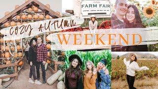 COZY FALL VLOG | sunflower fields, apple picking, pumpkin patch, and going through a corn maze