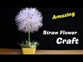 DIY Straw flower - How to make amazing Hydrangea Flower from Drinking Straw