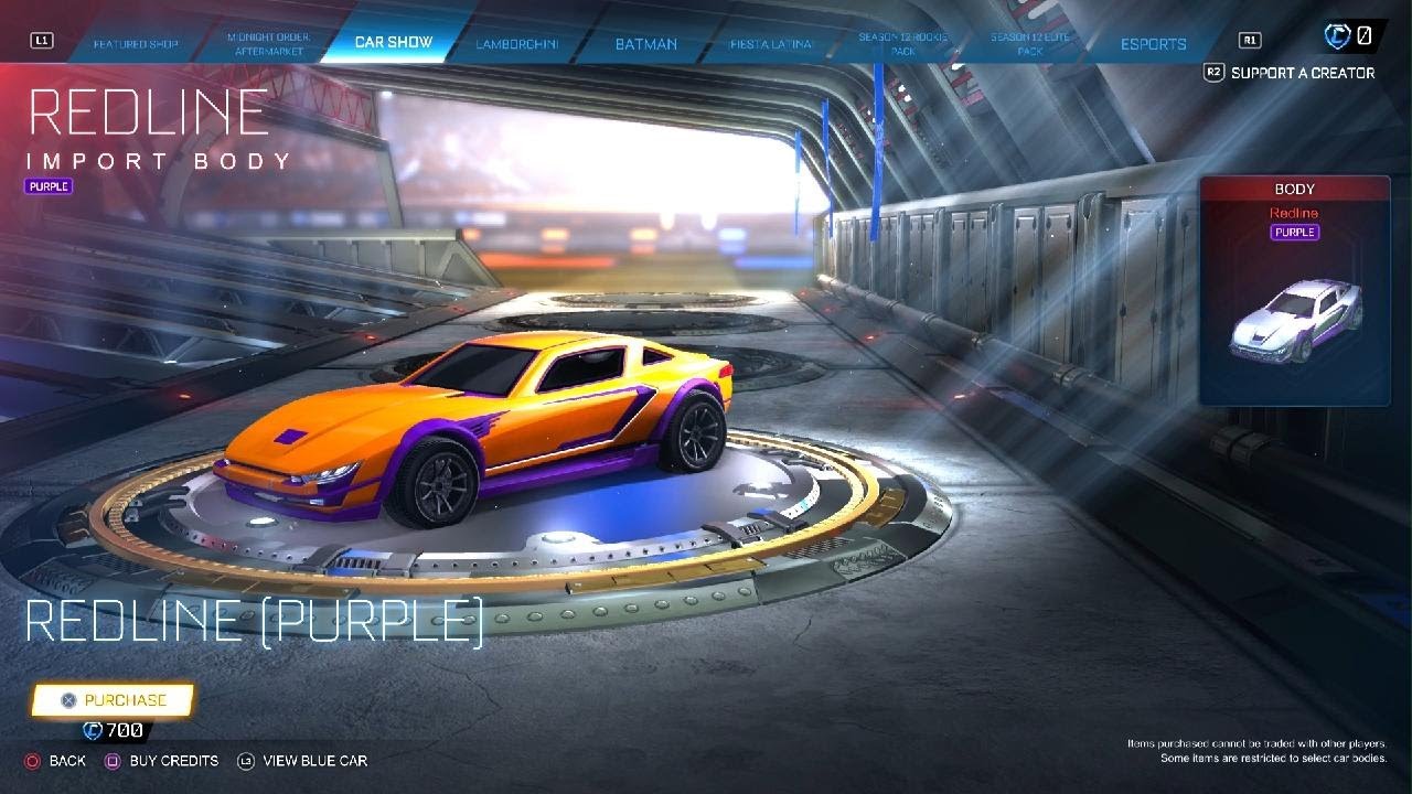 Rocket League Item Shop Car Show Tab for September 2023 (ft. Purple