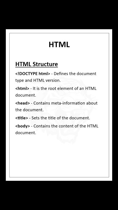 Basic HTML Structure | S Code Hub - YouTube