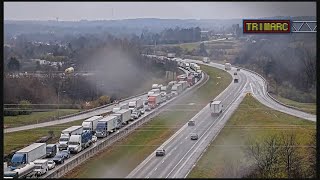Slow traffic on I-71 North in Henry County