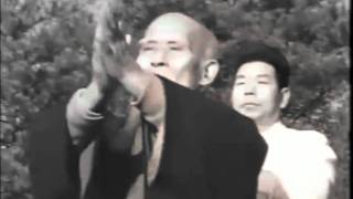 Morihei Ueshiba and Morihiro Saito in iwama 1964