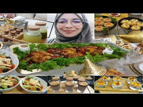 مائدة افطار رمضانية كاملة بشهيوات متنوعة 🌙فطور وعشاء مع تحليات للسحور