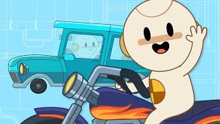 finley assembles a car and a motorcycle cartoons for kids