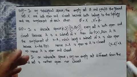 Lec #9:(Topology)  Closed sets in a Discrete topological space/ Indiscrete topological space.