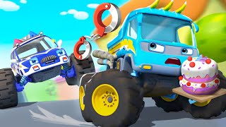 Monster Police Truck Rescue Team | Monster Truck | Fire Truck | Kids Song | BabyBus - Cars World